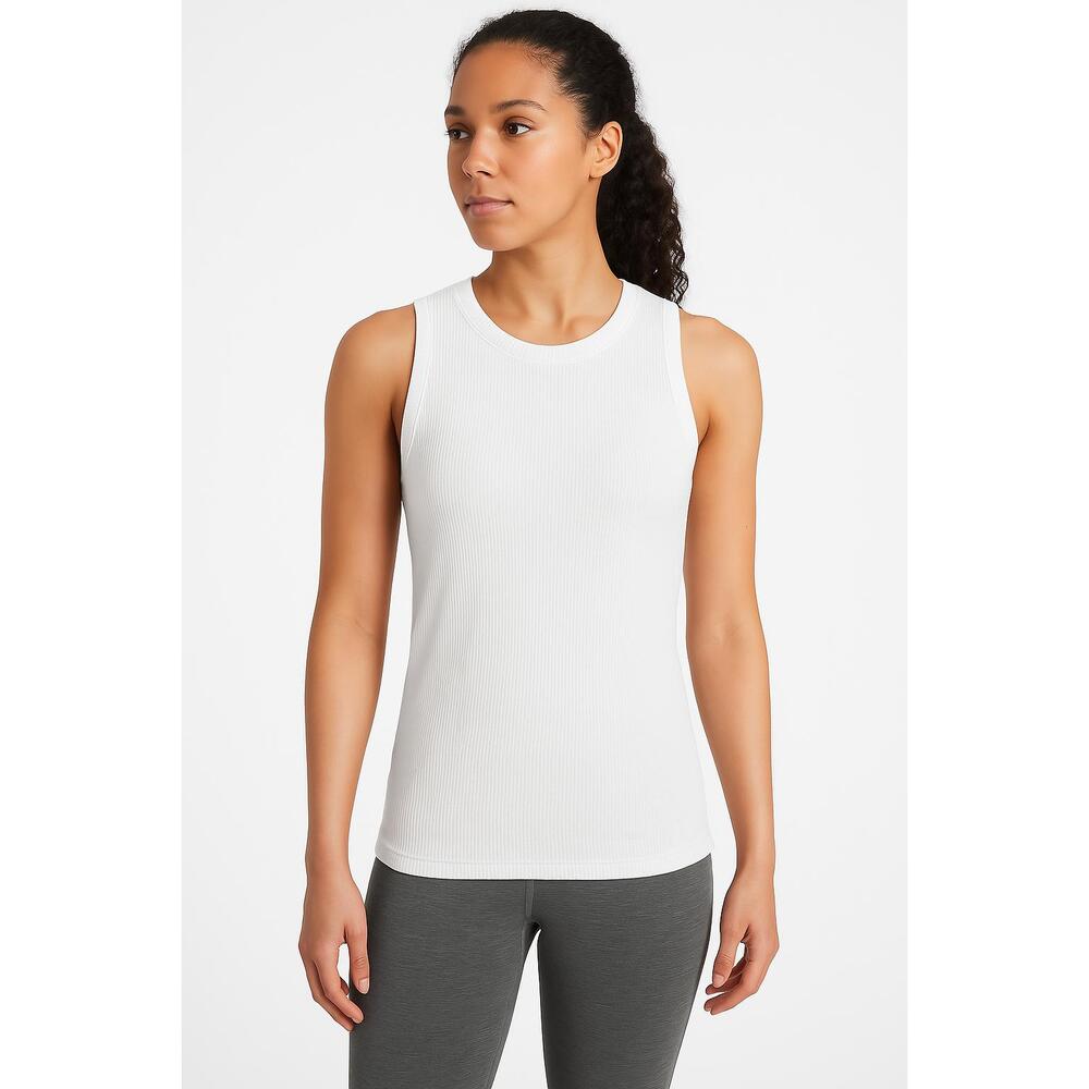 Athleta Renew Seamless Muscle Tank White Ribbed Sleeveless Tank Top Tops Size XS